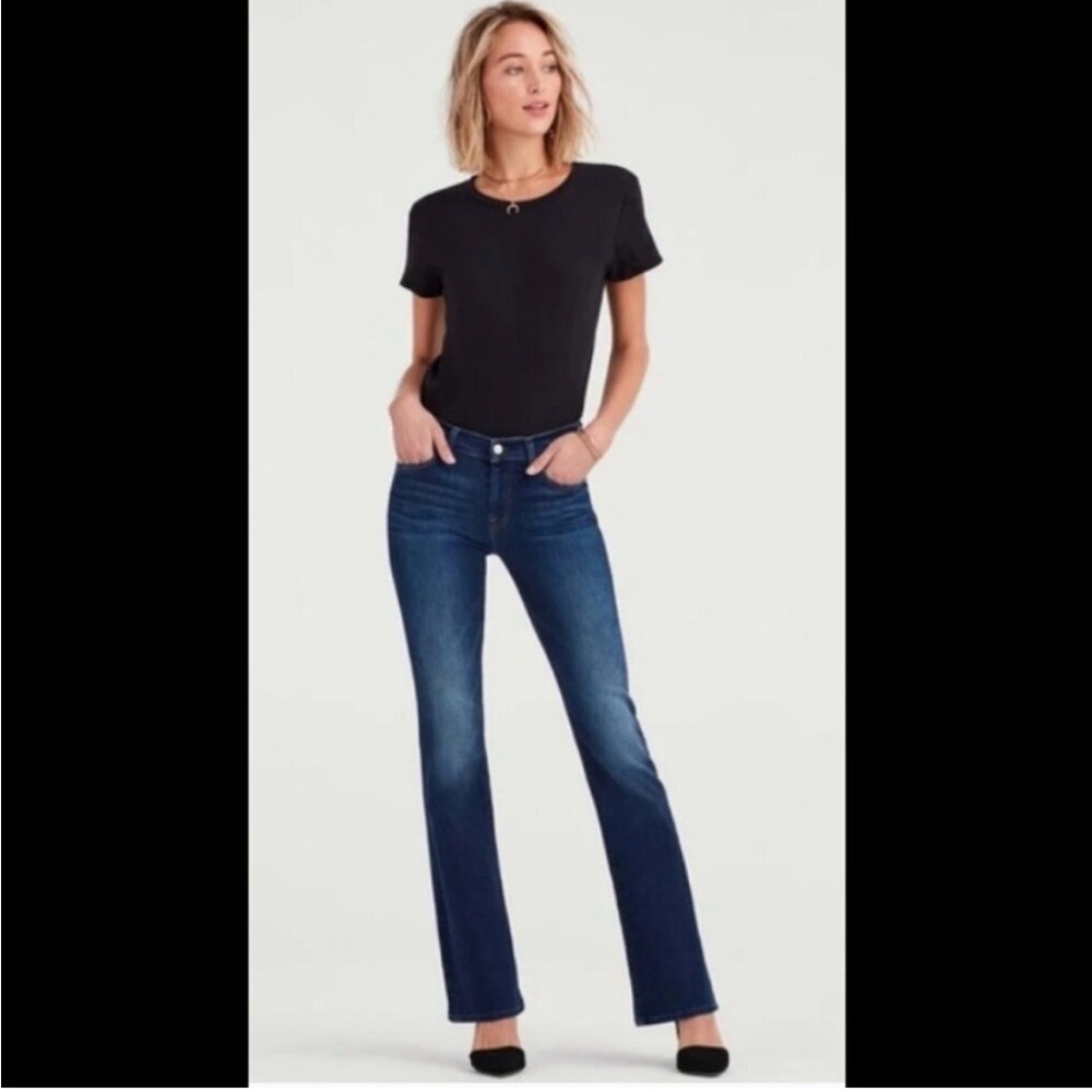 7 For All Mankind Low Rise Dark Blue Flare Bootcut Jeans size 27 - Picture 4 of 10